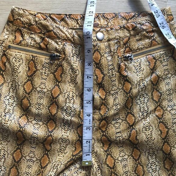 Free People Cowgirl Core Faux Leather Pants Snakeskin Zip Details Western - Picture 8 of 14